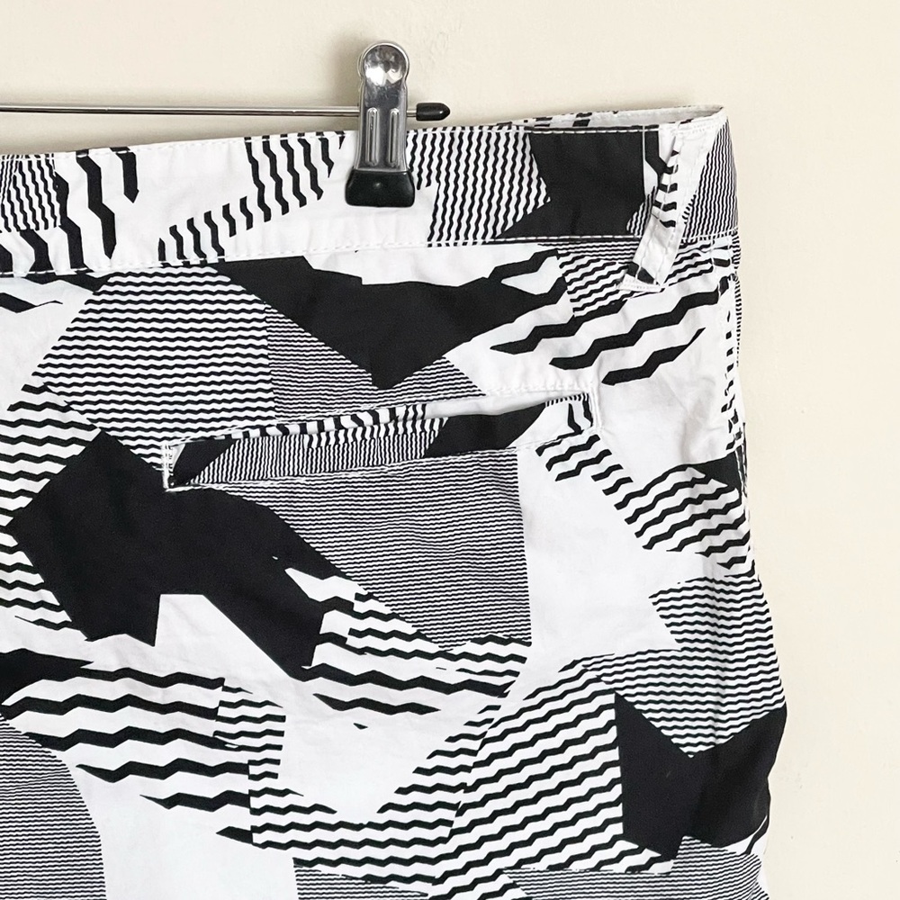 American Rag Poplin Geometric Camo Black White Lightweight Shorts Men’s 38 Slim - Picture 12 of 13